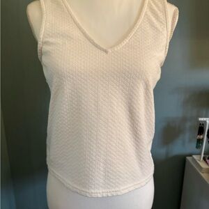 Madewell Off White textured Sleeveless Top Tank XS